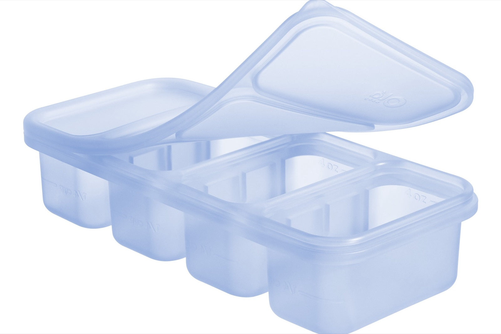 Olababy silicone baby food freezer tray in blue with lid