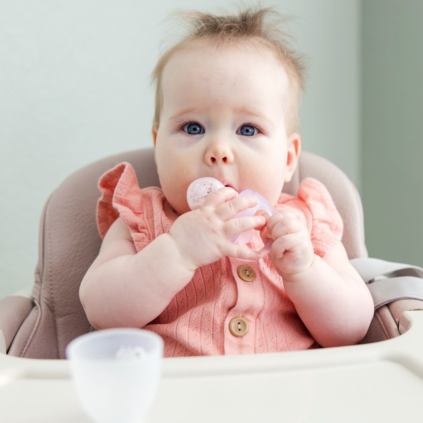 Olababy Food Feeder Set with freezer tray - oral pain relief for first foods, included in the Teething Relief Bundle